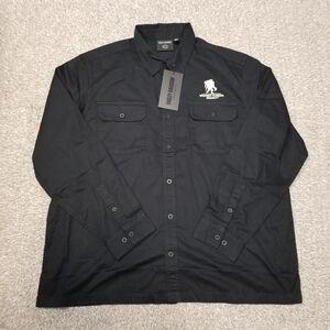Harley Davidson Size 2XL Men Wounded Warrior Project Honor Button Up Shirt Black
